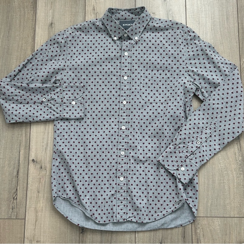 Bonobos slim fit long sleeve shirt sz Medium